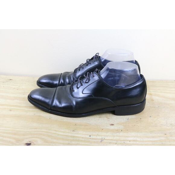 Salvatore Ferragamo Mens Dress Shoes 8D Black Leather Oxfords Italy main image 9